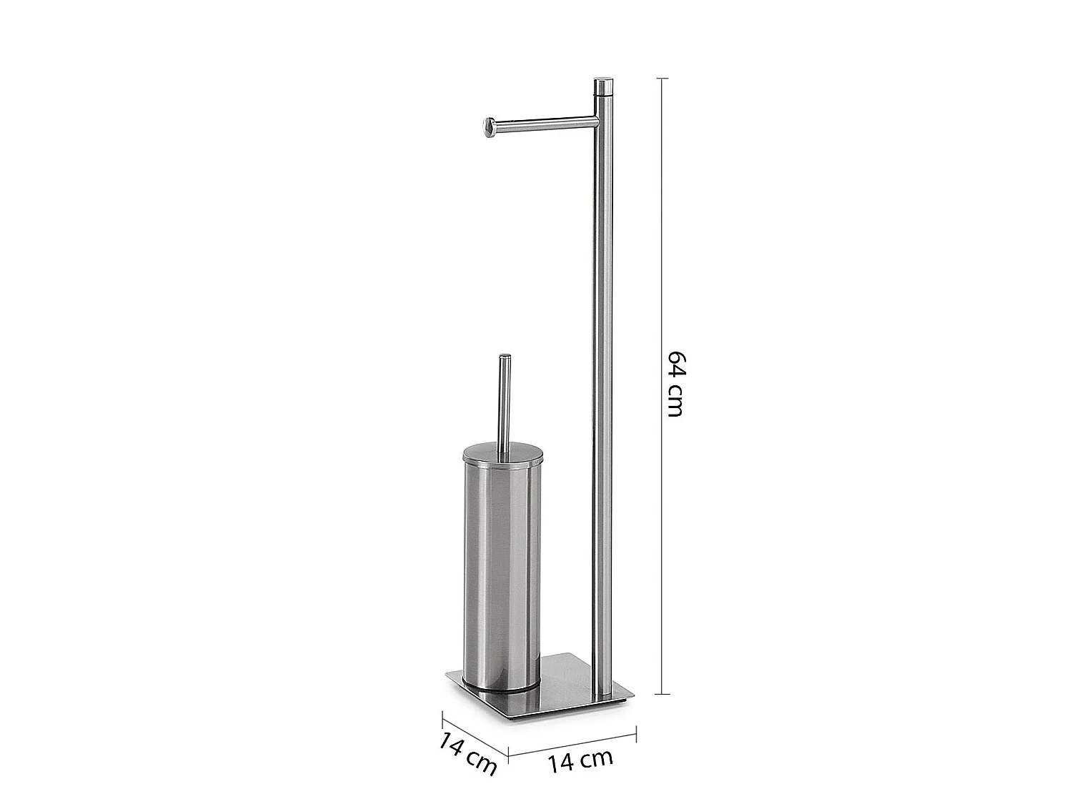 Porte-Rouleau Et Porte-Brosse Wc Sur Pied Brossé | Silene