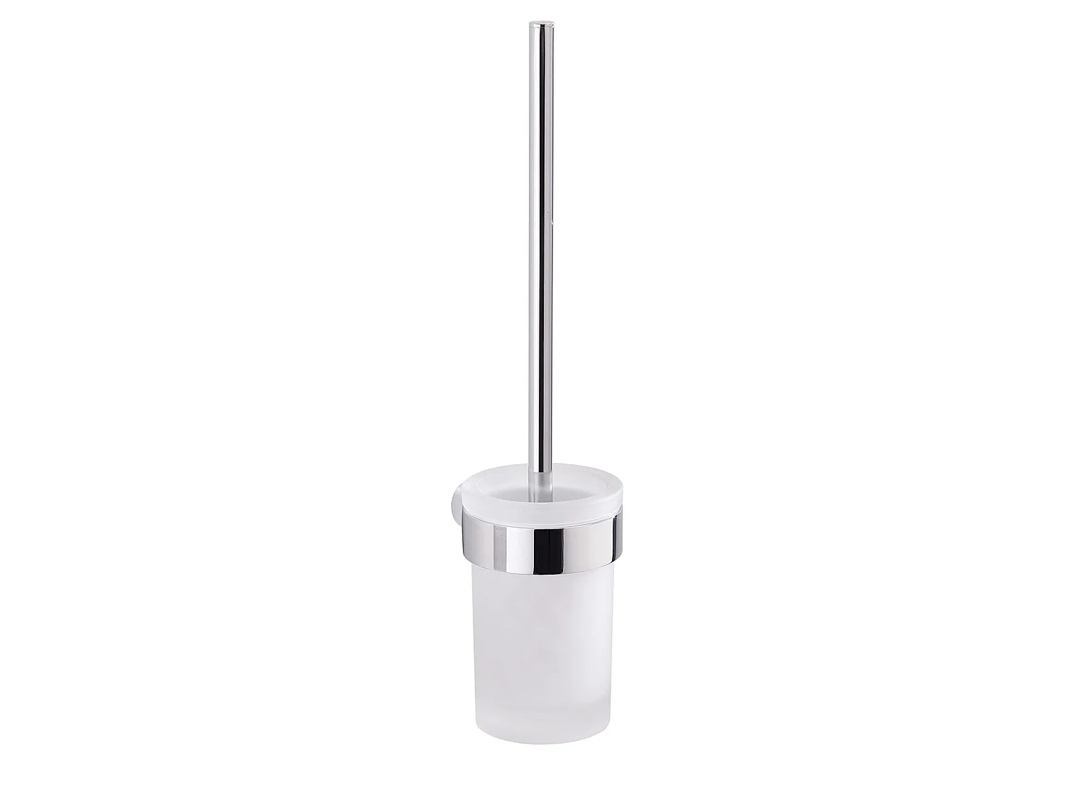 Brosse Wc Murale Chromée Avec Support En Verre Satiné | Palazzo