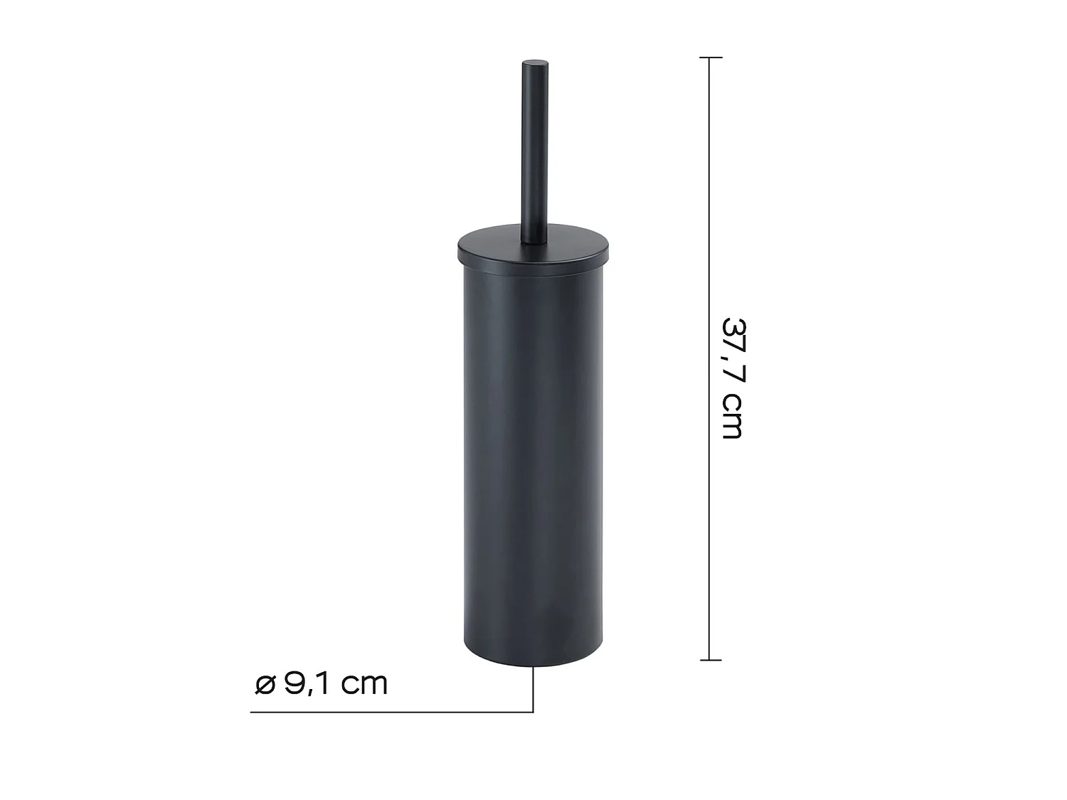 Brosse Wc Sur Pied Noir Mat En Acier Inoxydable | Tahiti