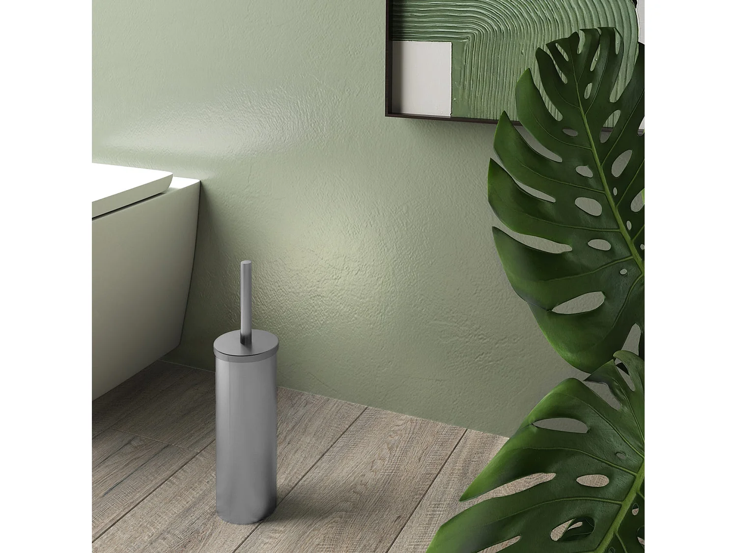Brosse Wc Sur Pied En Acier Inoxydable Brossé | Ginestra