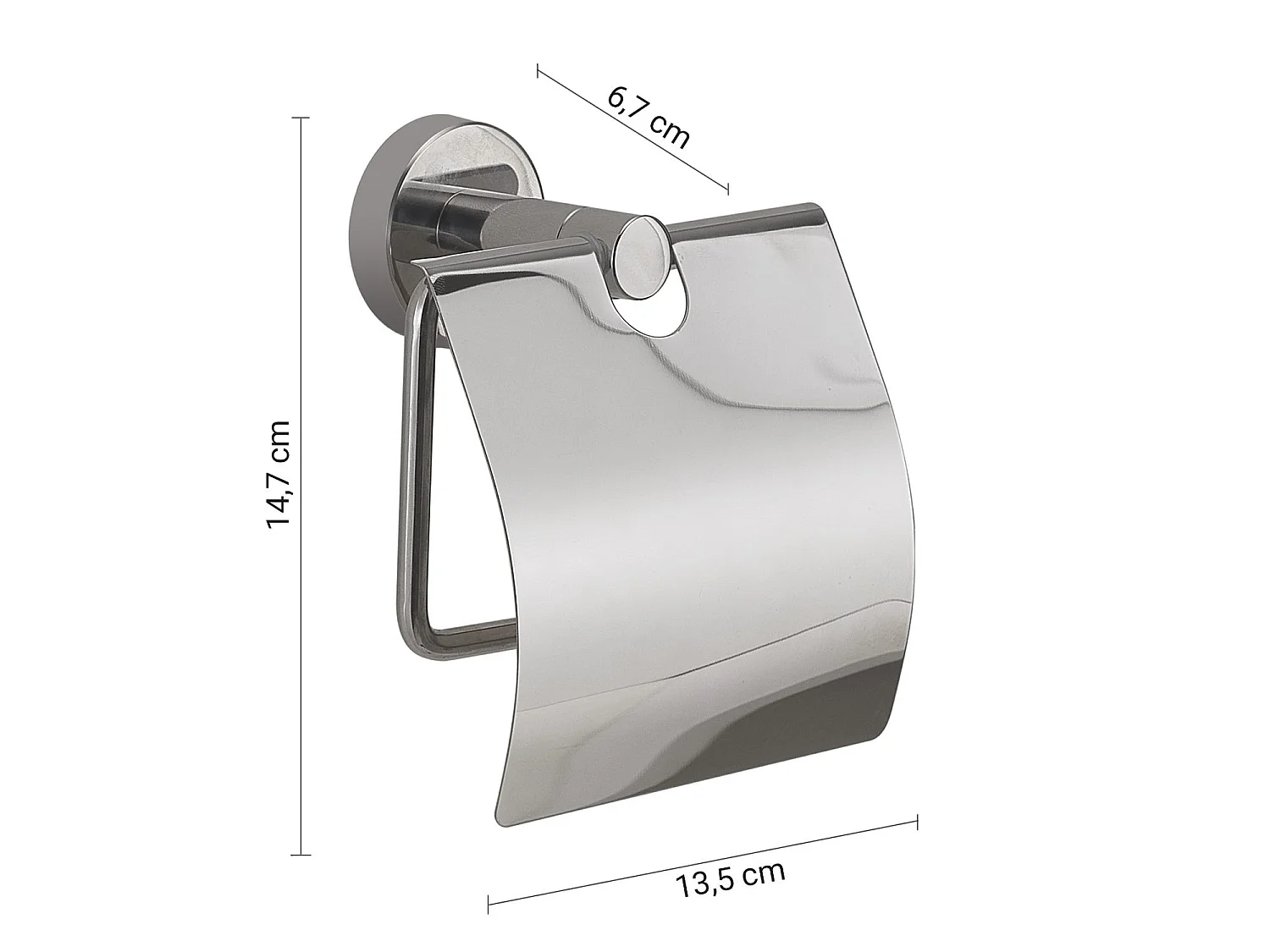 Porte-Rouleau Mural Avec Couvercle En Acier Inoxydable Brillant | Loto