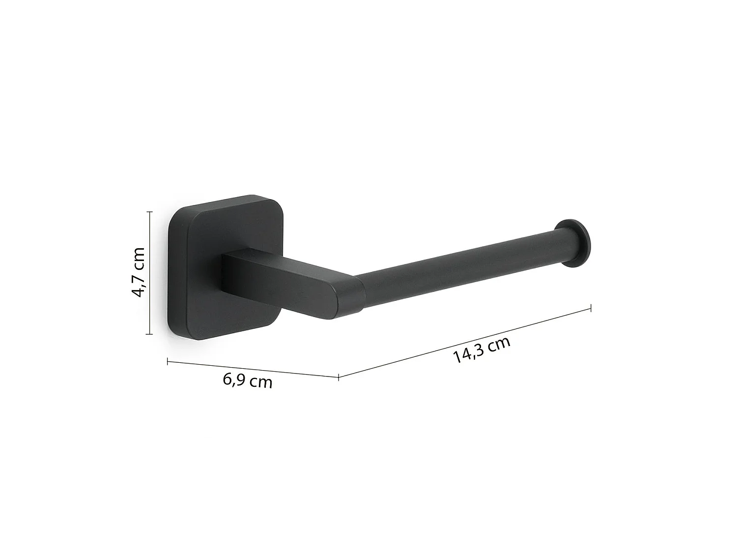 Porte-Rouleau Wc Noir Mat Fixation Vis Ou Adhésif | Tahiti