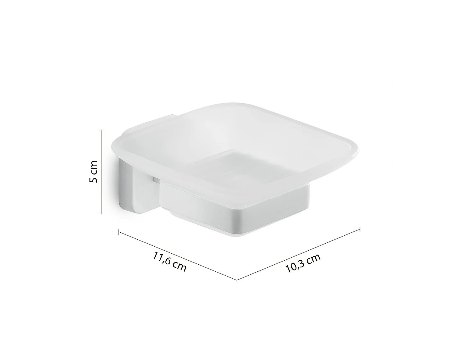 Porte-Savon Mural Blanc Mat En Acier Inoxydable Et Verre Dépoli | Tahiti