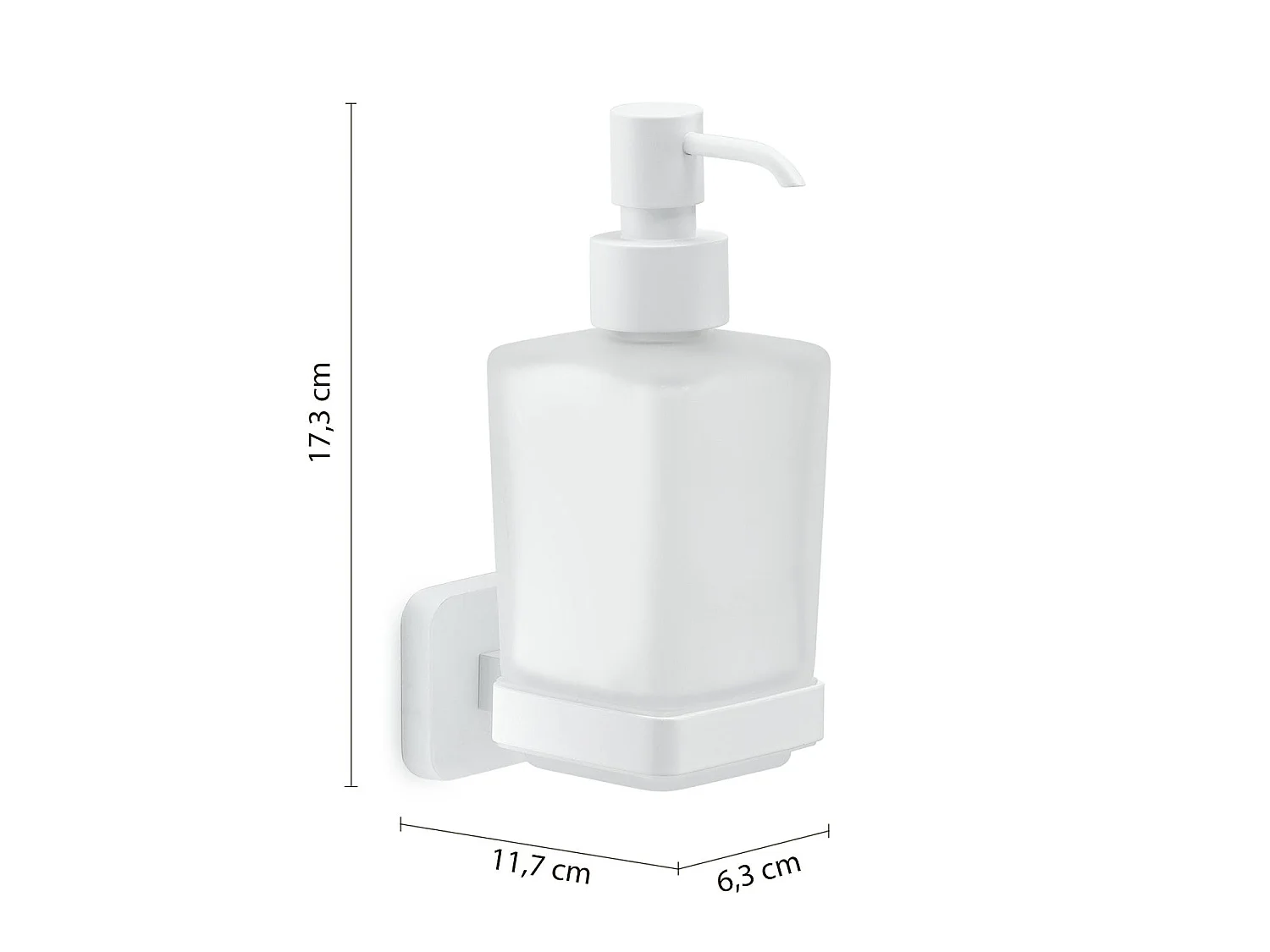 Distributeur De Savon Mural Blanc Mat En Acier Inoxydable Et Verre Dépoli | Tahiti