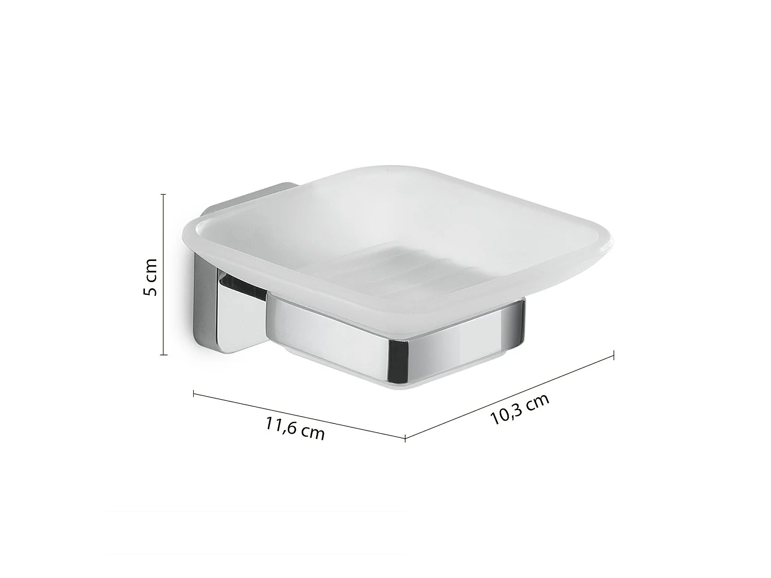 Porte-Savon Mural Chromé En Acier Inoxydable Et Verre Satiné | Tahiti