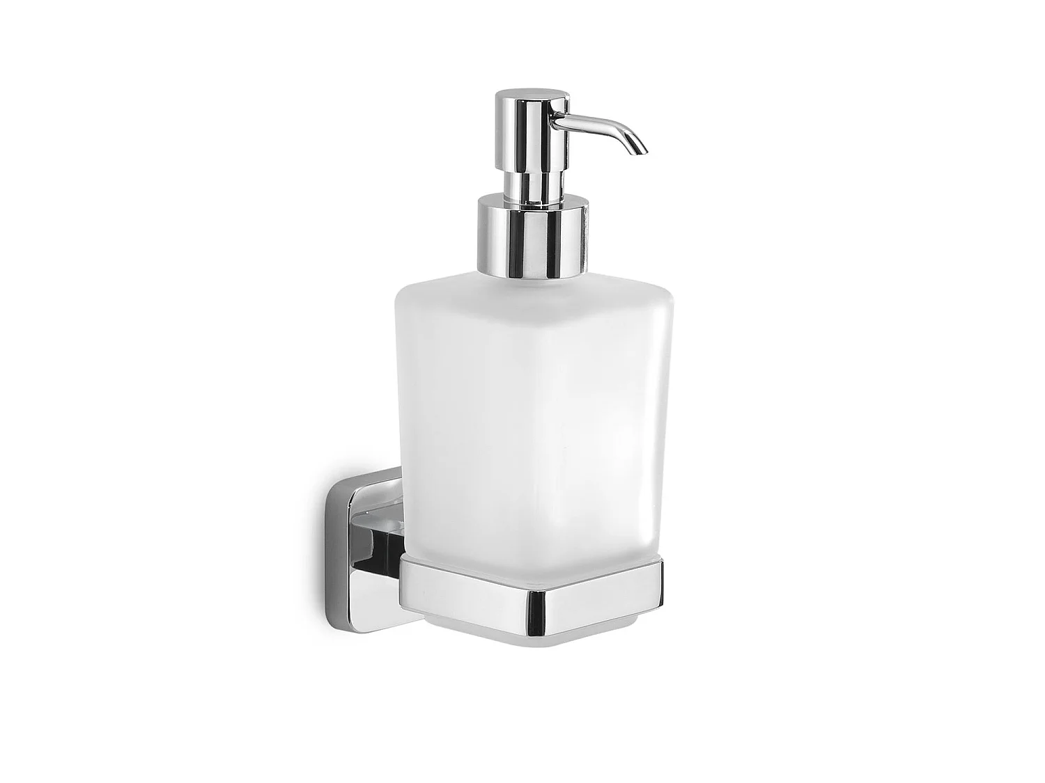 Distributeur De Savon Mural Chromé En Acier Inoxydable, Cromall Et Verre Satiné | Tahiti