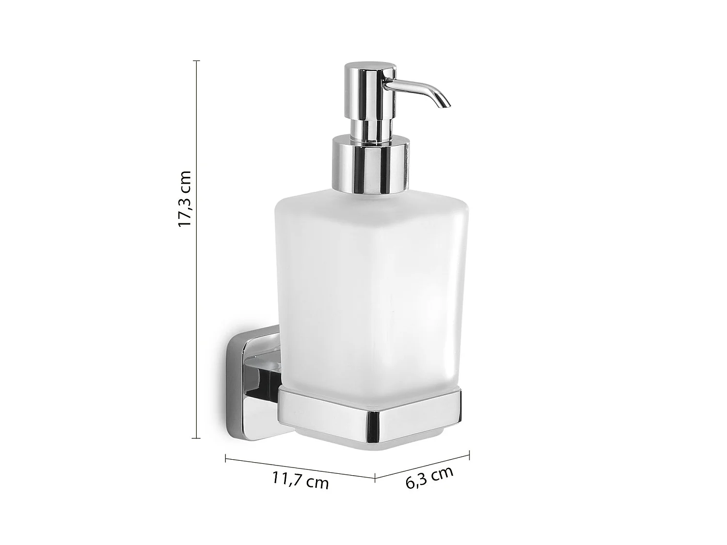 Distributeur De Savon Mural Chromé En Acier Inoxydable, Cromall Et Verre Satiné | Tahiti