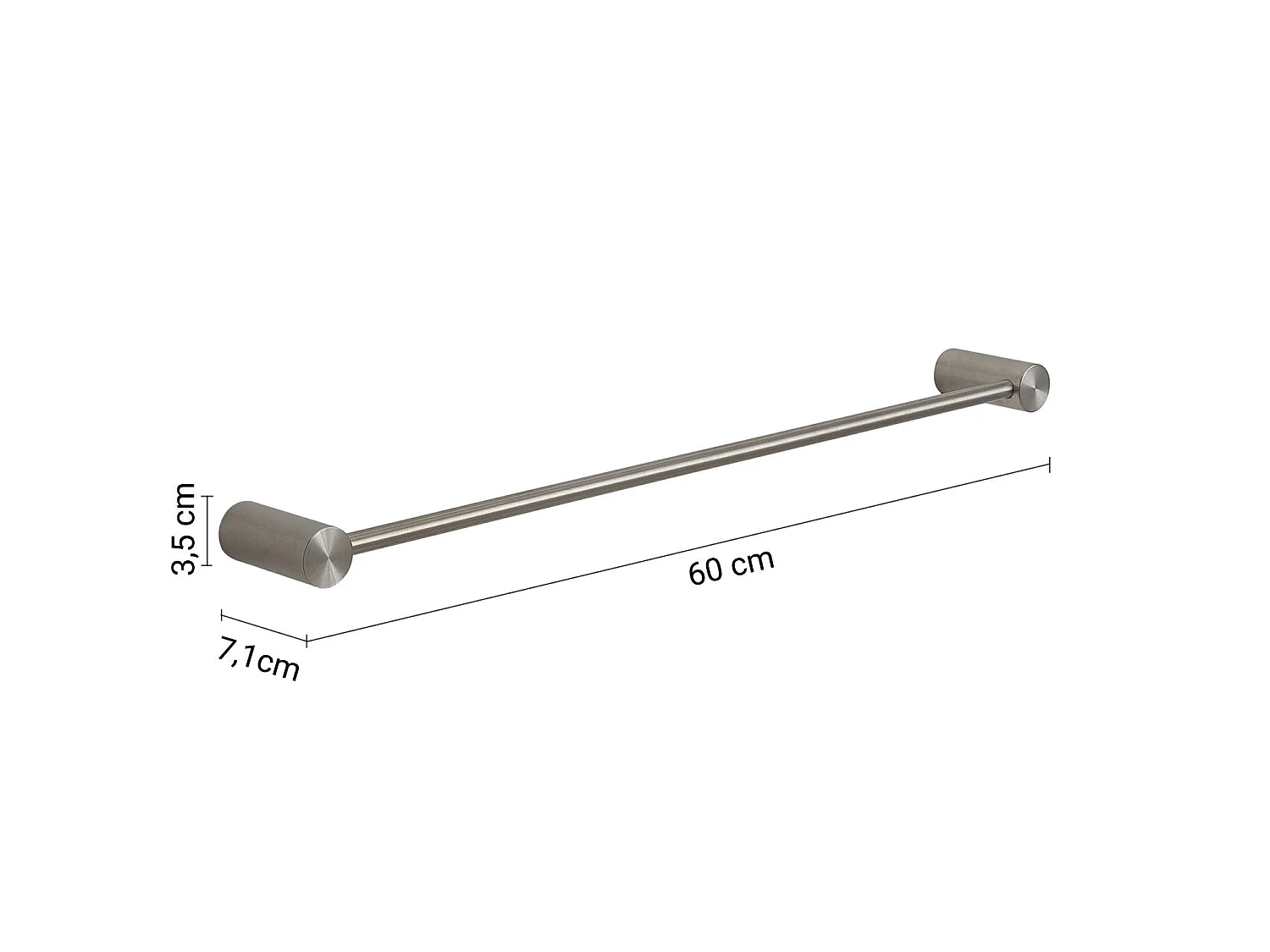 Porte-Serviettes 60 Cm En Acier Inoxydable Brossé | Aloe