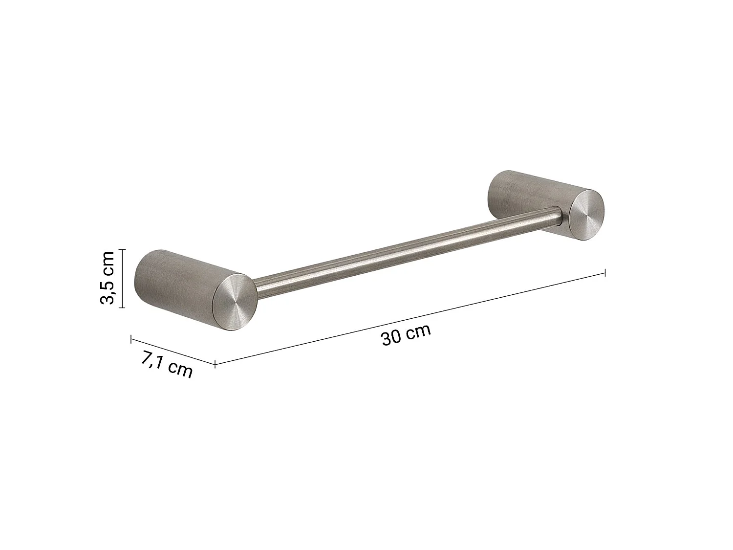 Porte-Serviettes 30 Cm En Acier Inoxydable Brossé | Aloe