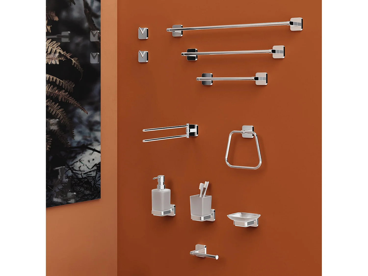 Porte-Serviettes Mural Chromé 60 Cm | Tahiti