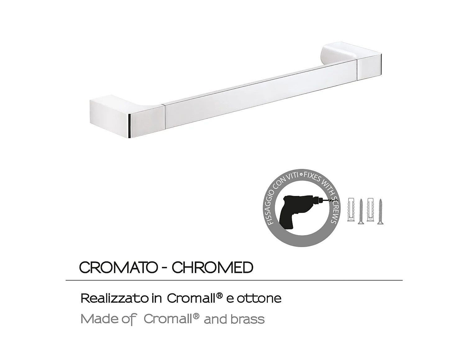 Porte-Serviettes Mural Chromé 35 Cm | Palazzo