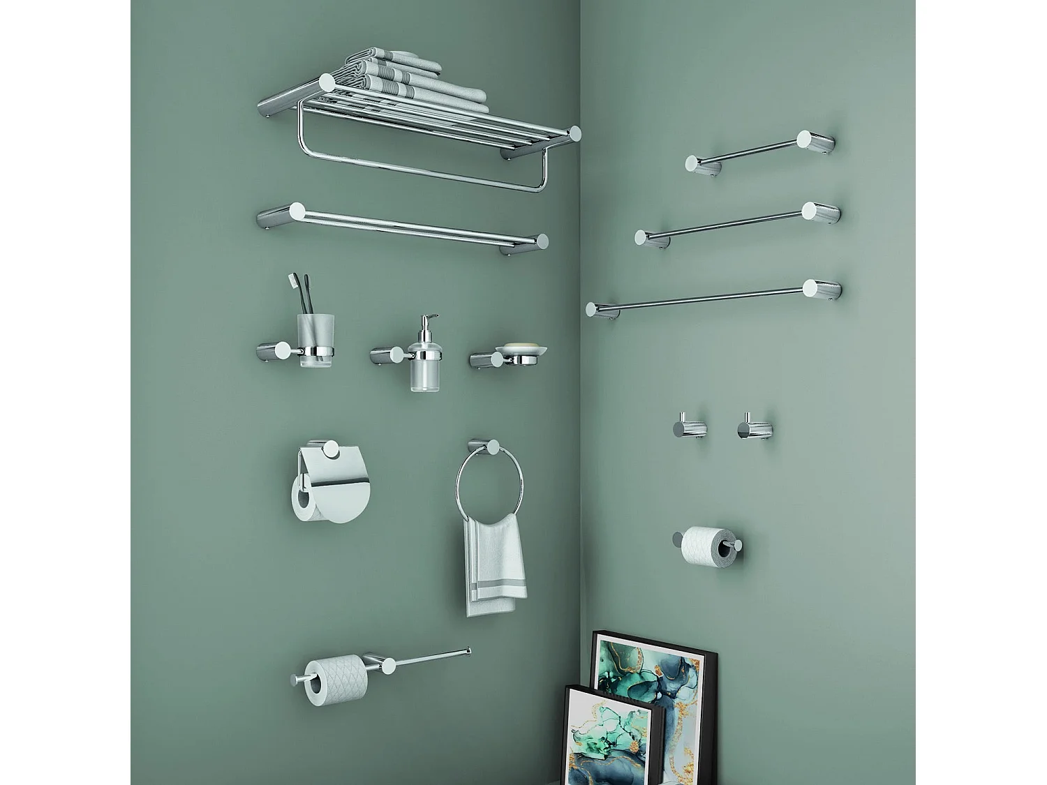 Porte-Serviettes Mural 30 Cm En Acier Inoxydable Brillant | Aloe