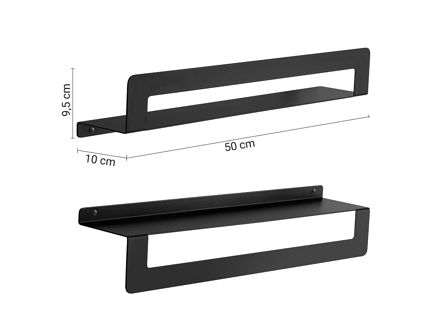 Étagère De Douche Avec Porte-Serviettes 50 Cm Noir Mat | Camelia