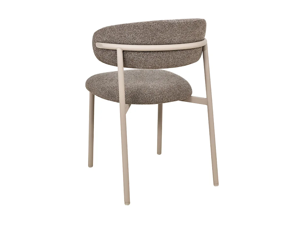 Aria - Lot de 2 chaises en tissu pieds beiges - Marron chiné