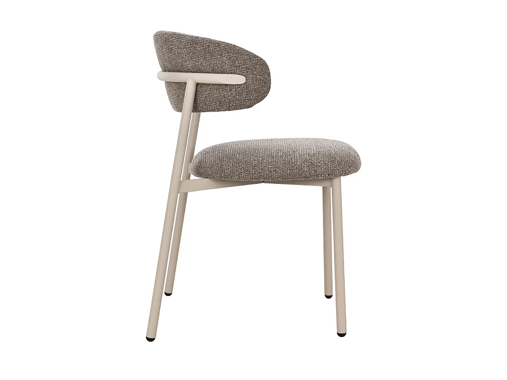 Aria - Lot de 2 chaises en tissu pieds beiges - Marron chiné