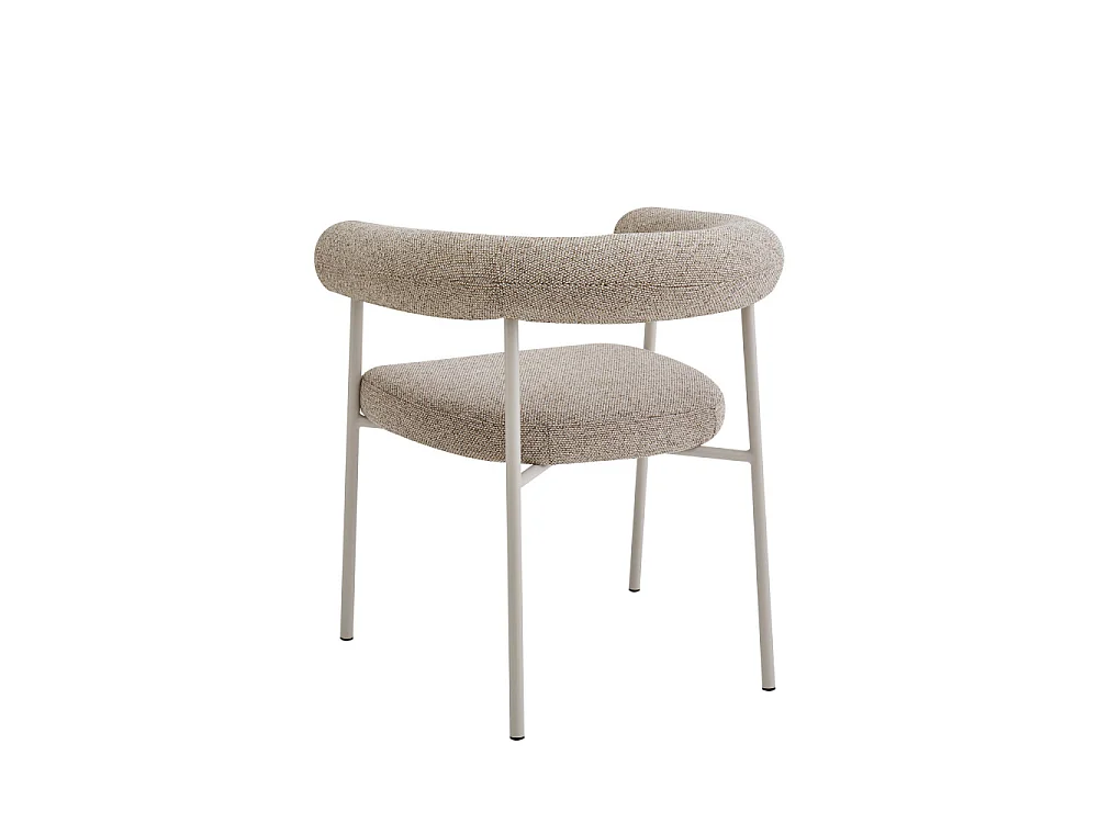Olympe - Lot de 2 fauteuils de table en tissu pieds beige - Marron chiné