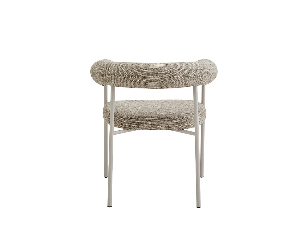 Olympe - Lot de 2 fauteuils de table en tissu pieds beige - Marron chiné