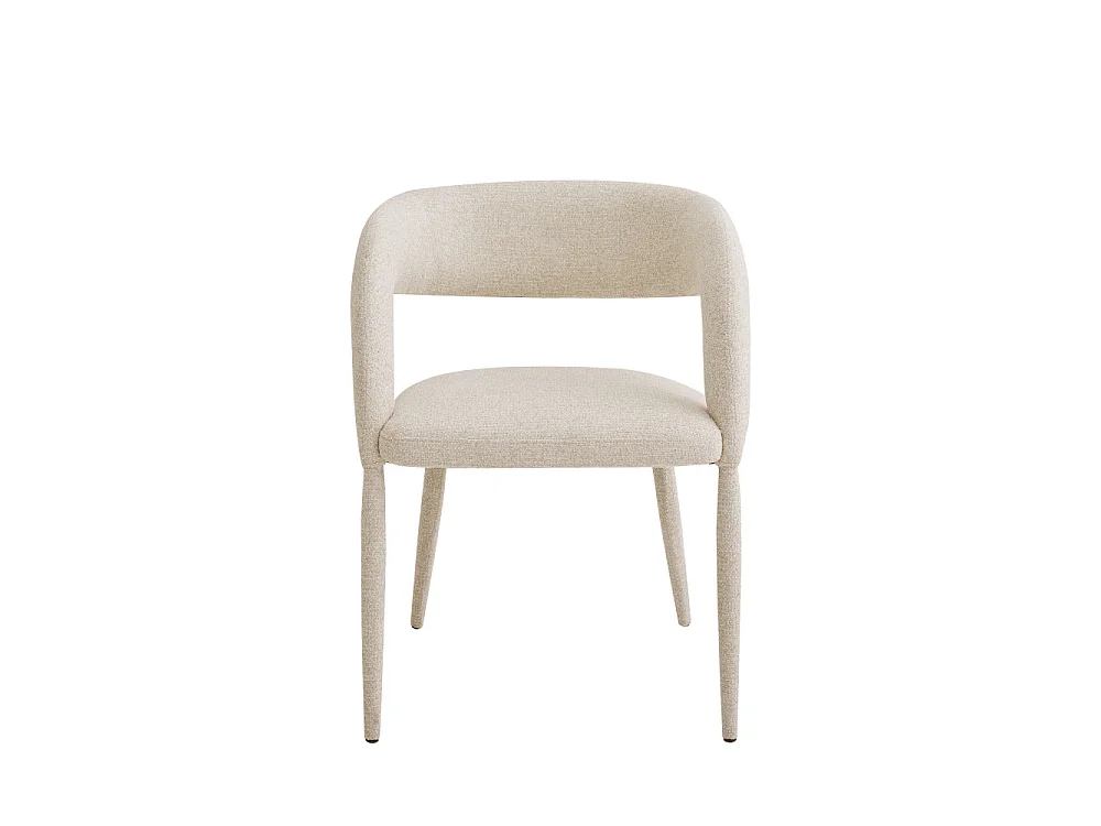 Romy - Lot de 2 fauteuils de table en tissu - Beige chiné
