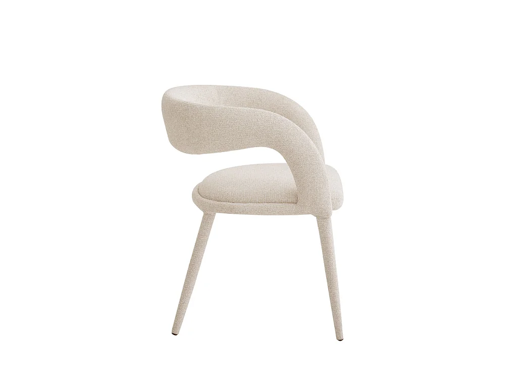 Romy - Lot de 2 fauteuils de table en tissu - Beige chiné