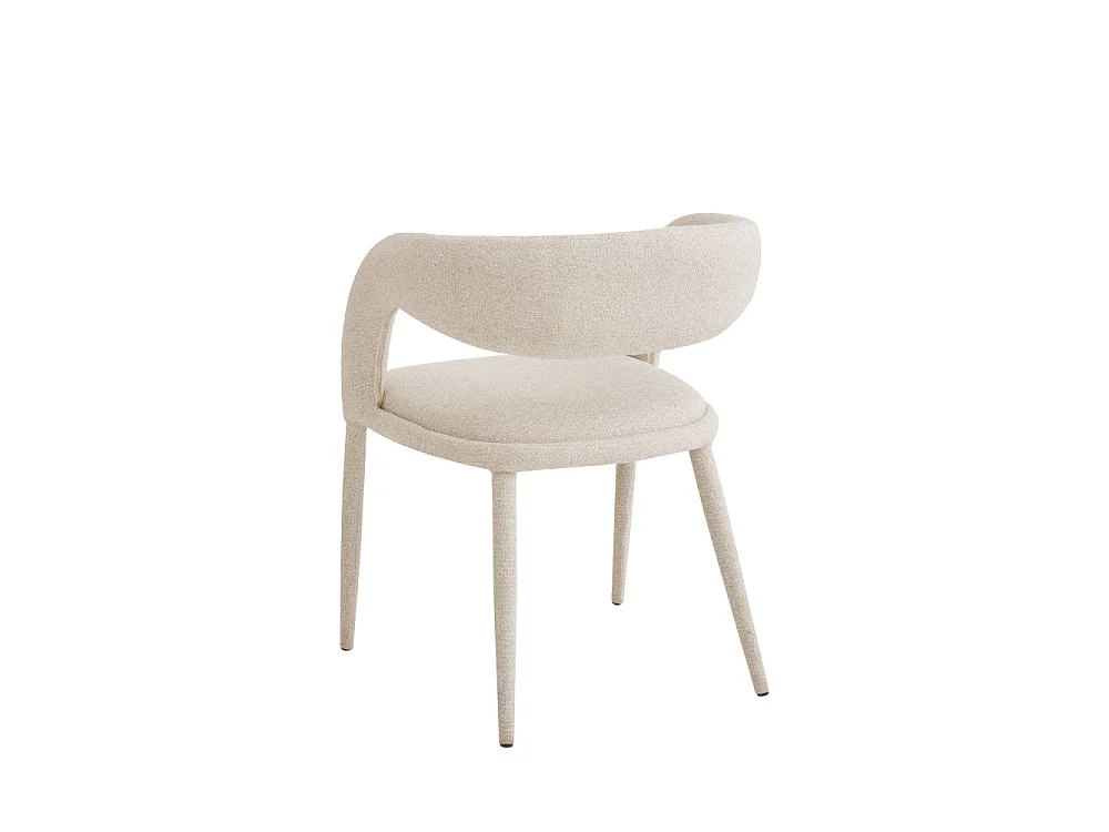 Romy - Lot de 2 fauteuils de table en tissu - Beige chiné