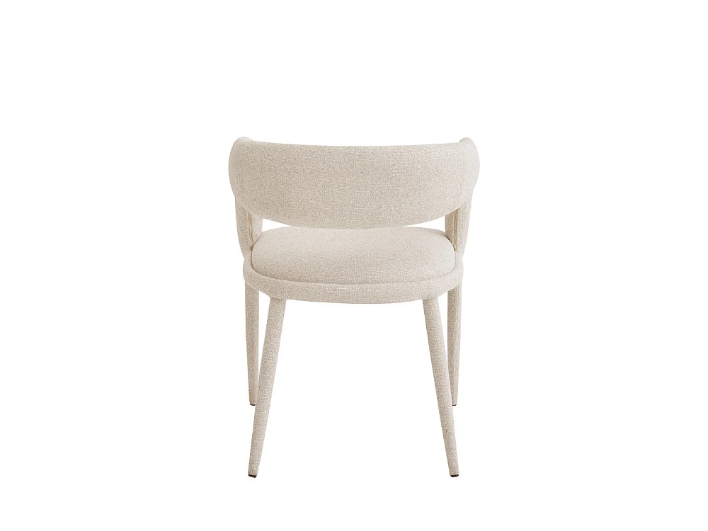 Romy - Lot de 2 fauteuils de table en tissu - Beige chiné
