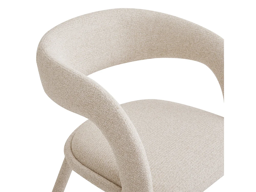 Romy - Lot de 2 fauteuils de table en tissu - Beige chiné