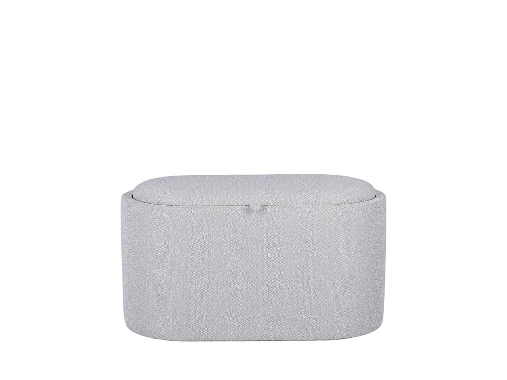 Zoé - Banc coffre en tissu convertible en table basse L77cm - Beige chiné