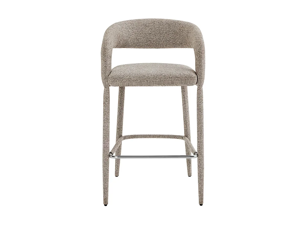 Romy - Lot de 2 chaises de bar en tissu H75cm - Marron chiné