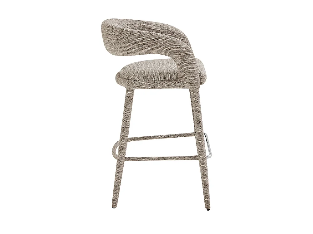 Romy - Lot de 2 chaises de bar en tissu H75cm - Marron chiné