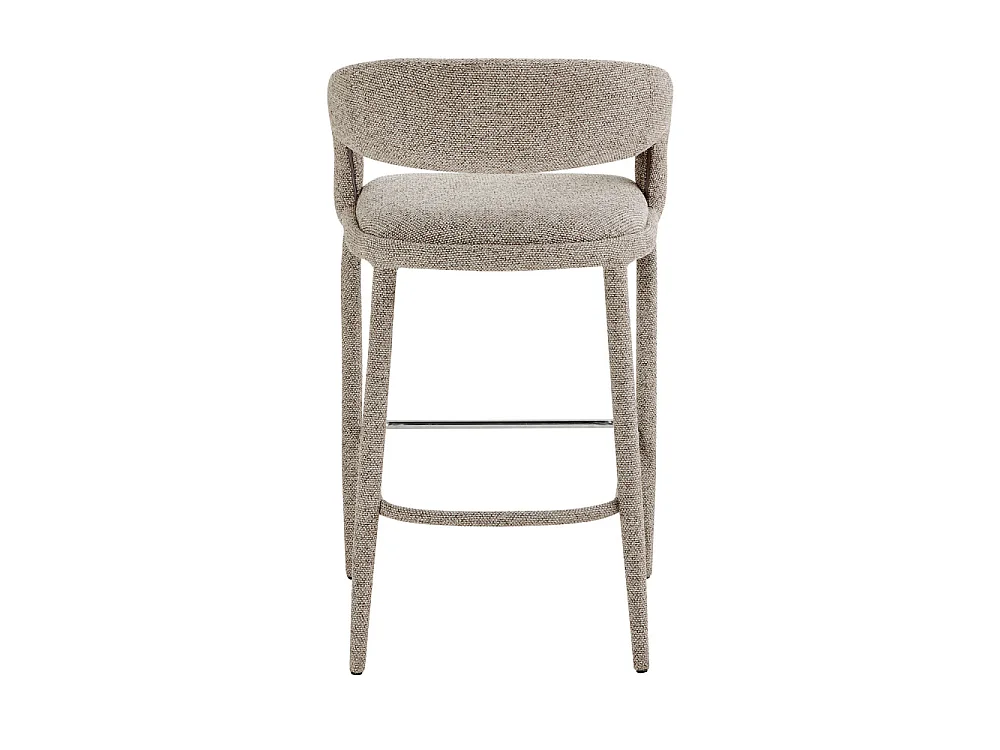Romy - Lot de 2 chaises de bar en tissu H75cm - Marron chiné