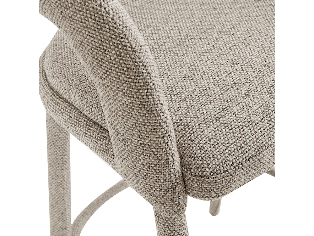 Romy - Lot de 2 chaises de bar en tissu H75cm - Marron chiné