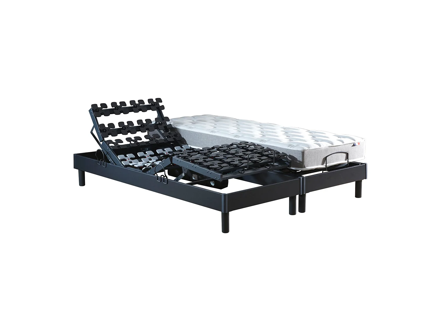 Ensemble literie électrique de relaxation à plots + Matelas mousse mémoire de forme - 2x90 x 200 cm