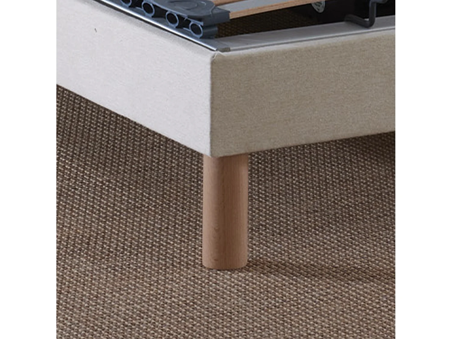 Ensemble lit électrique de relaxation multi lattes + Matelas 100% latex Couleur - Beige, - 2x70 x 190 cm