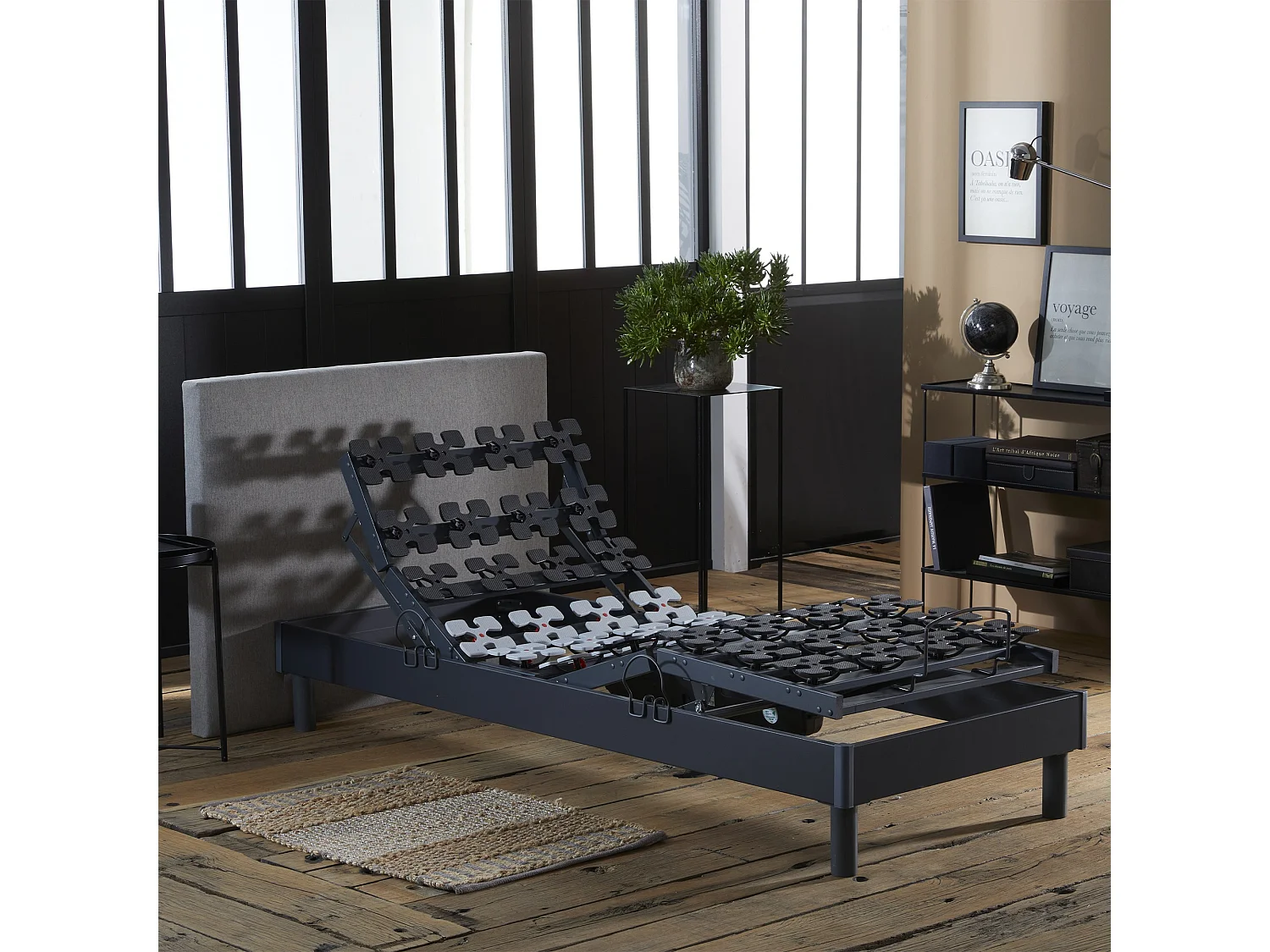 Ensemble literie électrique de relaxation à plots + Matelas mousse mémoire de forme - 90 x 190 cm