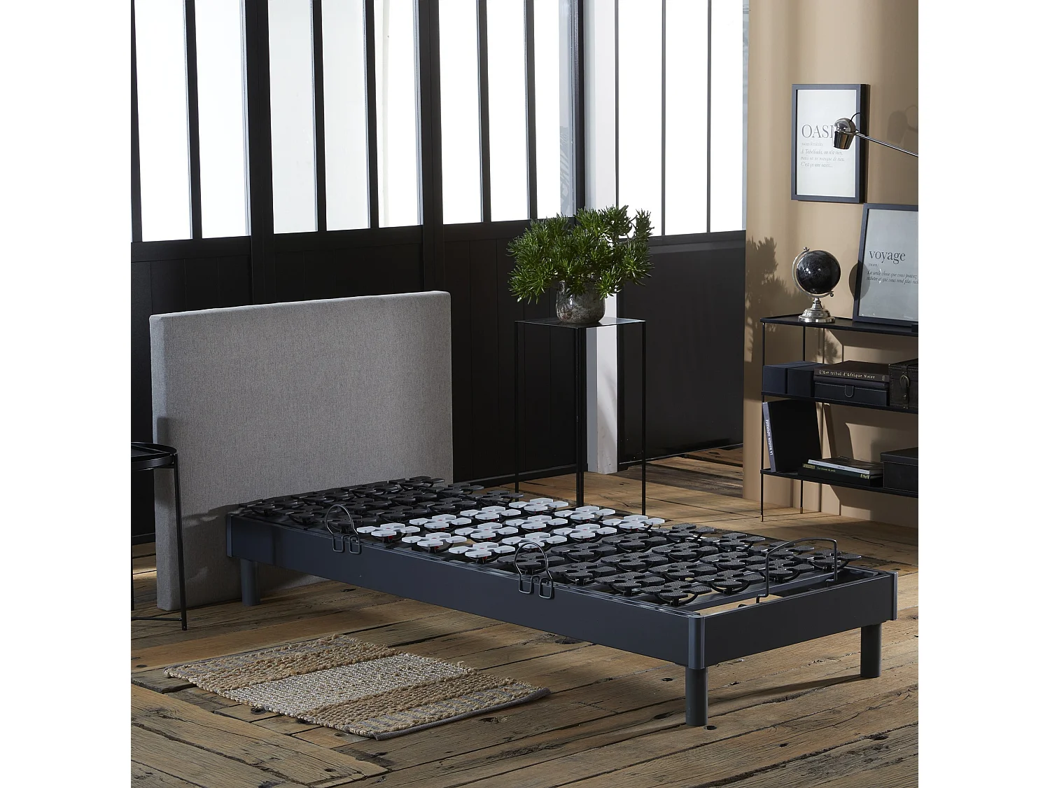 Ensemble literie électrique de relaxation à plots + Matelas mousse mémoire de forme - 90 x 190 cm