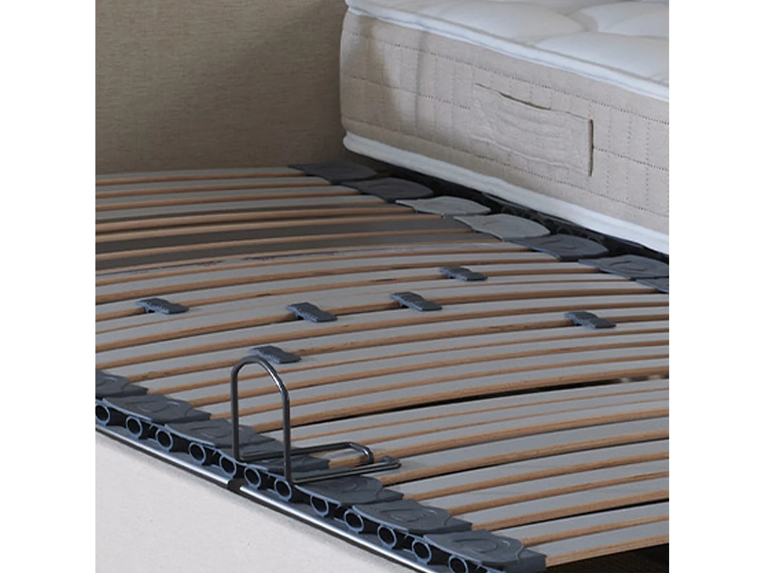 Ensemble lit électrique relaxation multi lattes + Matelas Mousse 35HR Couleur - Beige, - 2x80 x 200 cm