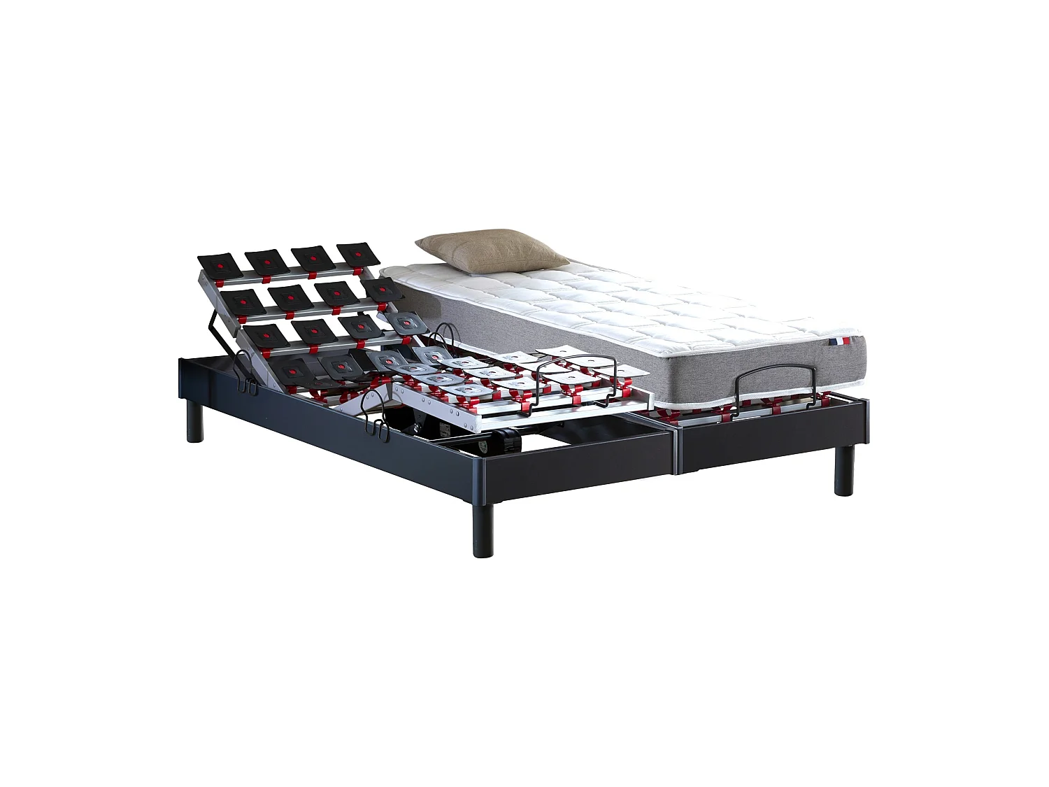 Ensemble literie électrique relaxation à plots + Matelas mousse à mémoire de forme - 2x90 x 200 cm