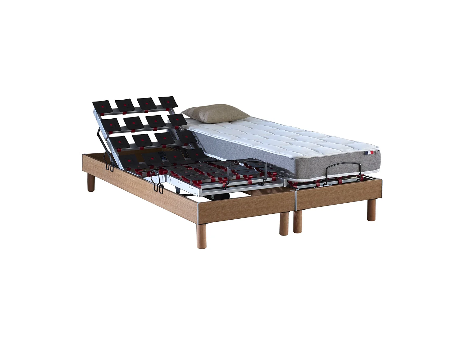 Ensemble literie électrique relaxation à plots + Matelas mousse HR35 - 2x80 x 200 cm