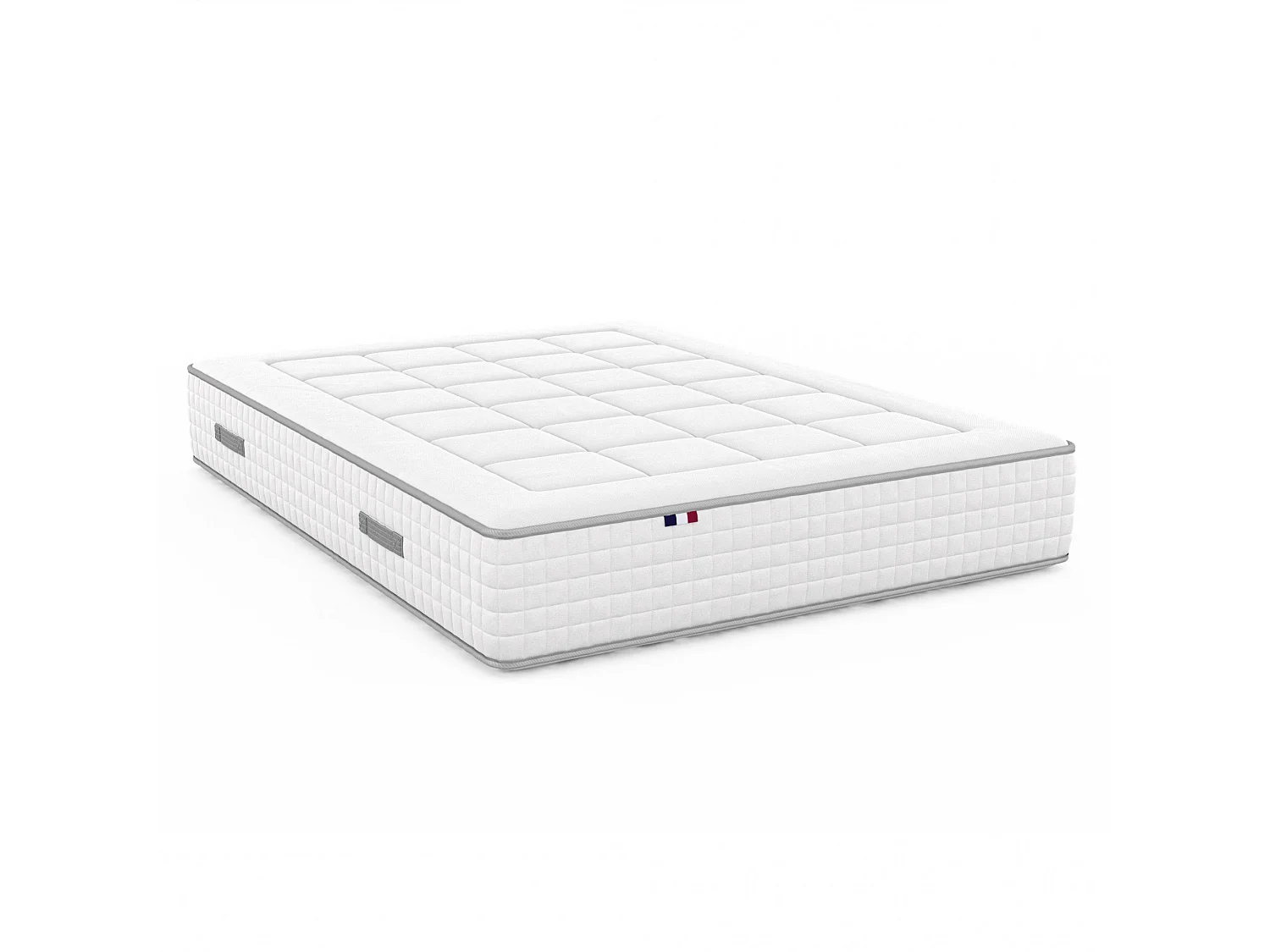 Ensemble matelas ressorts 7 zones PALACIO + sommier en kit beige lattes flexibles 140 x 200 cm