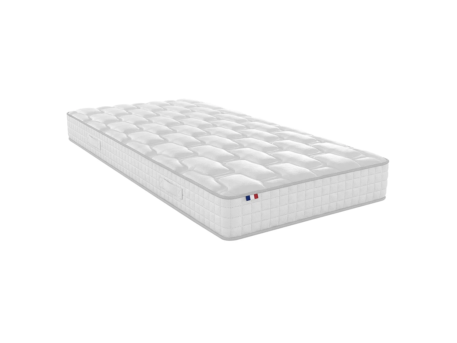 Ensemble matelas ressorts, H24cm, sommier en kit - 90x190cm - beige