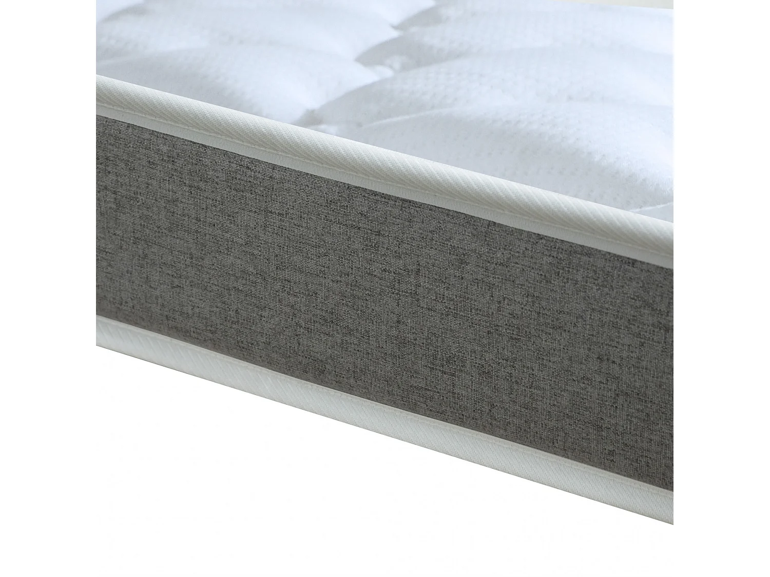 Ensemble matelas mousse, 25kg/m3, H16 cm, sommier en kit - 90x190 cm -gris