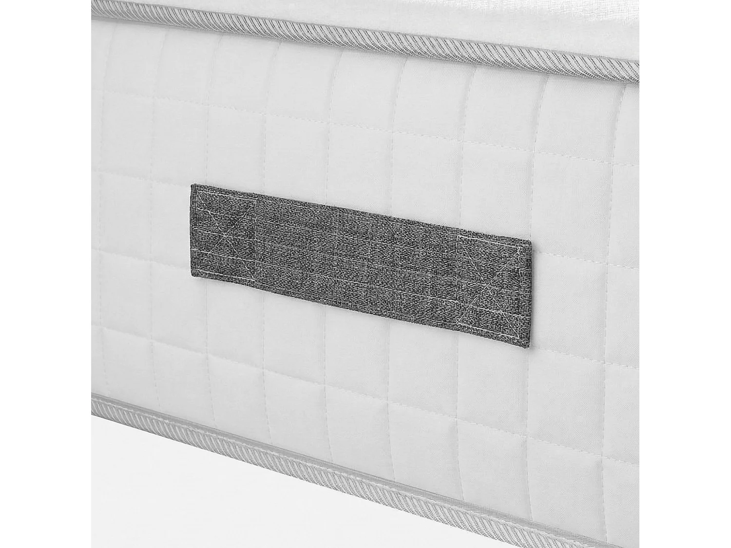 Matelas ressorts, accueil mémoire de forme, H 28 cm, sommier en kit - 140x200 cm - gris