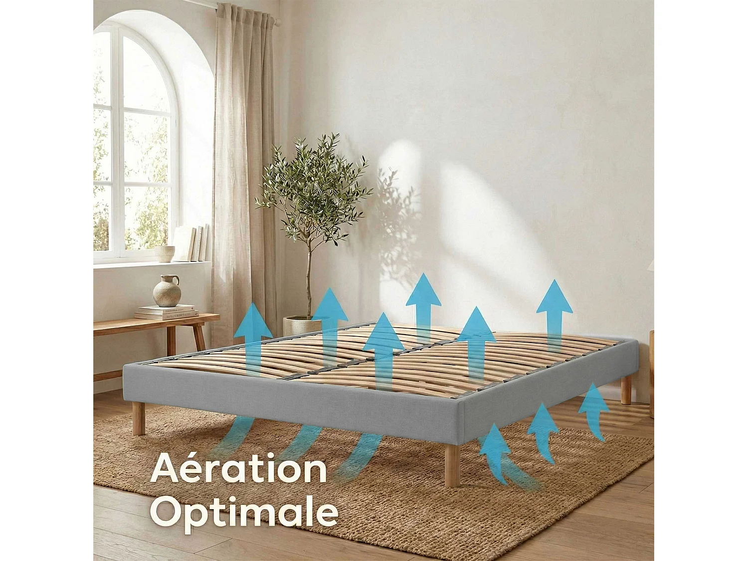 Matelas ressorts, accueil mémoire de forme, H 28 cm, sommier en kit - 160x200 cm - gris