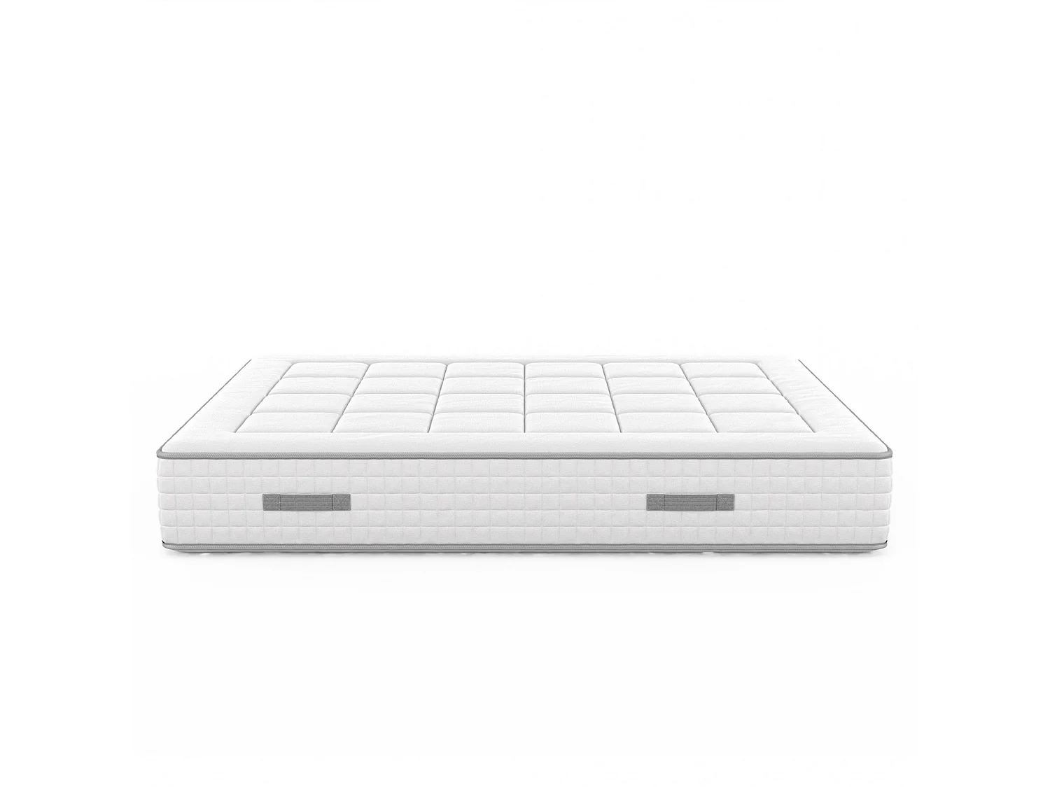 Pack matelas ressorts 7 zones PALACIO + sommier en kit gris + couette et oreillers 140 x 190 cm