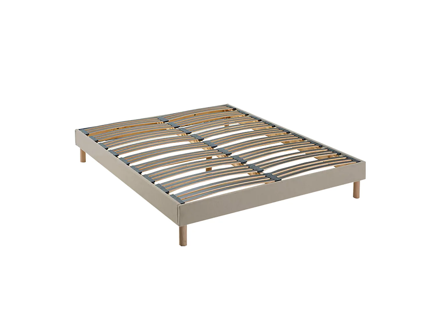 Ensemble matelas ressorts ASTRE + sommier kit beige à lattes flexibles 140 x 200 cm