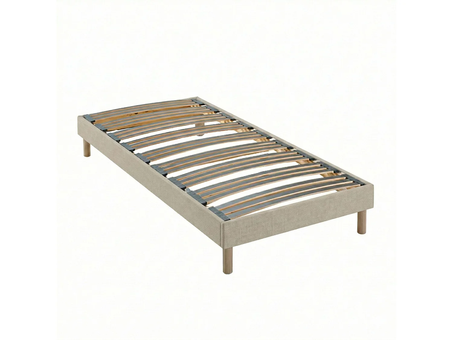 Ensemble matelas mousse 25kg/m3 H16 sommier en kit 90x190cm beige