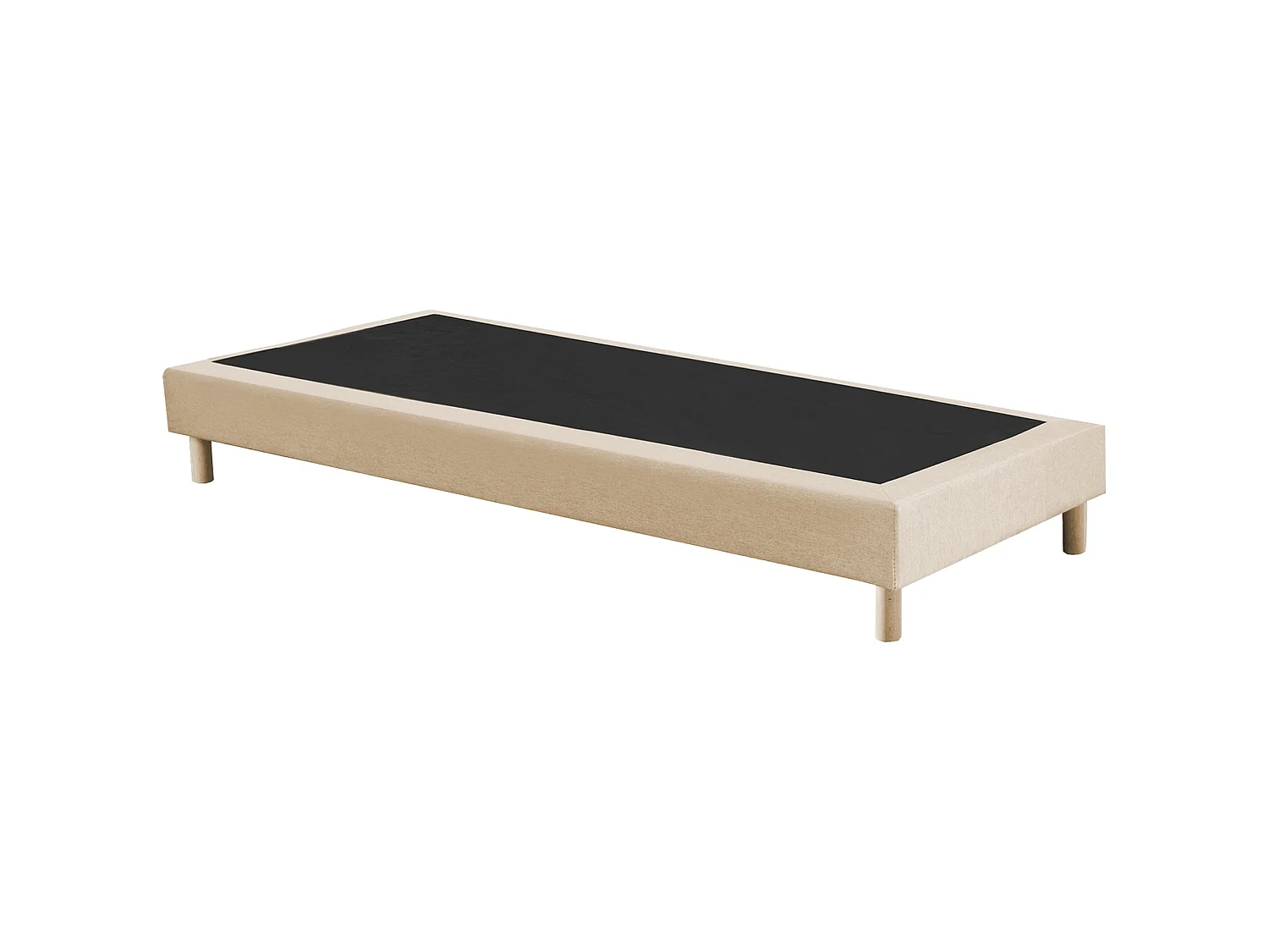 Ensemble matelas mousse, H16 cm, 25 kg/m3, sommier lattes passives beige 90 x 190 cm