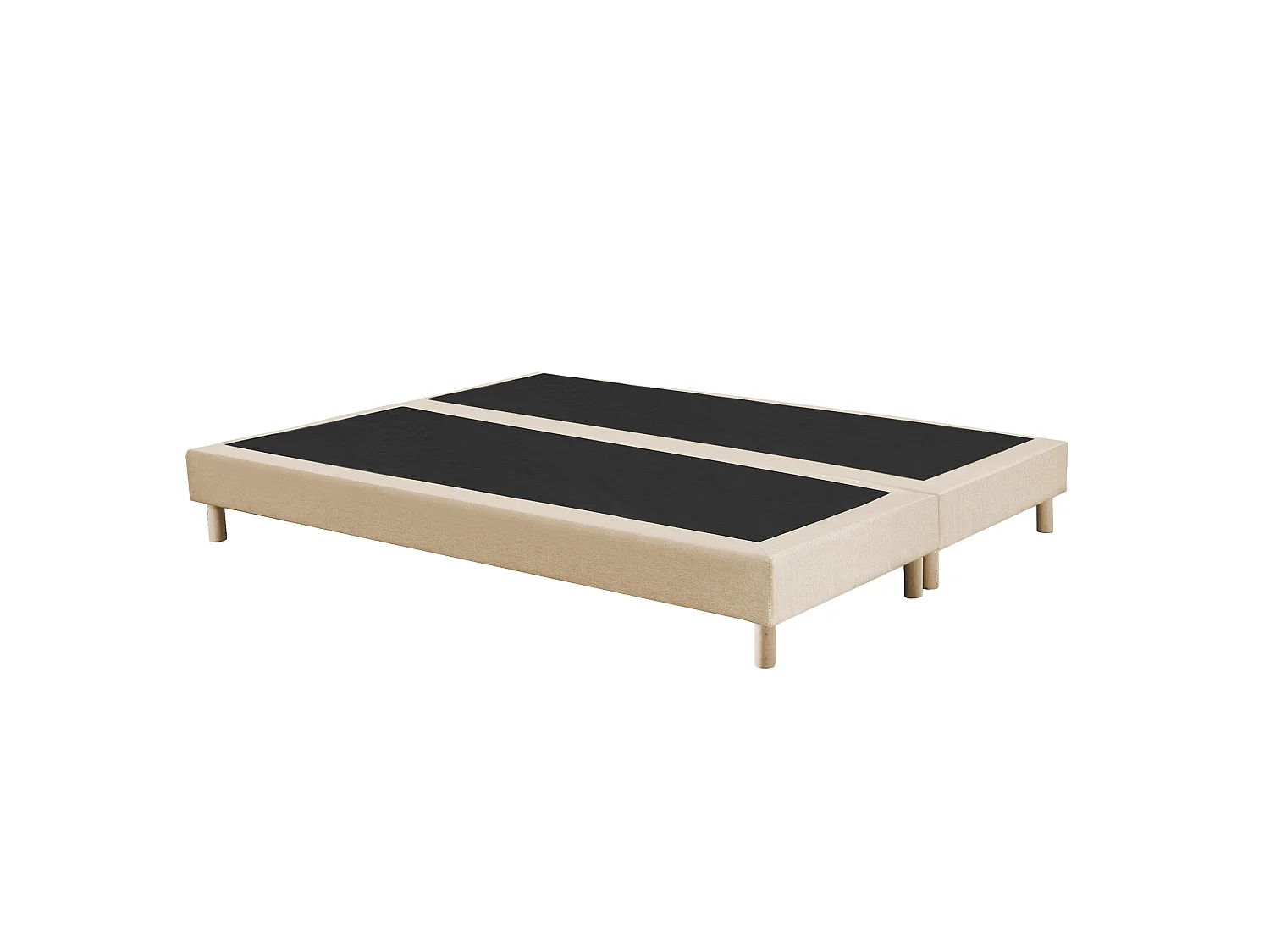 Ensemble matelas ressort, H28 cm, accueil memoire de forme, sommier beige 2x90 x 200 cm