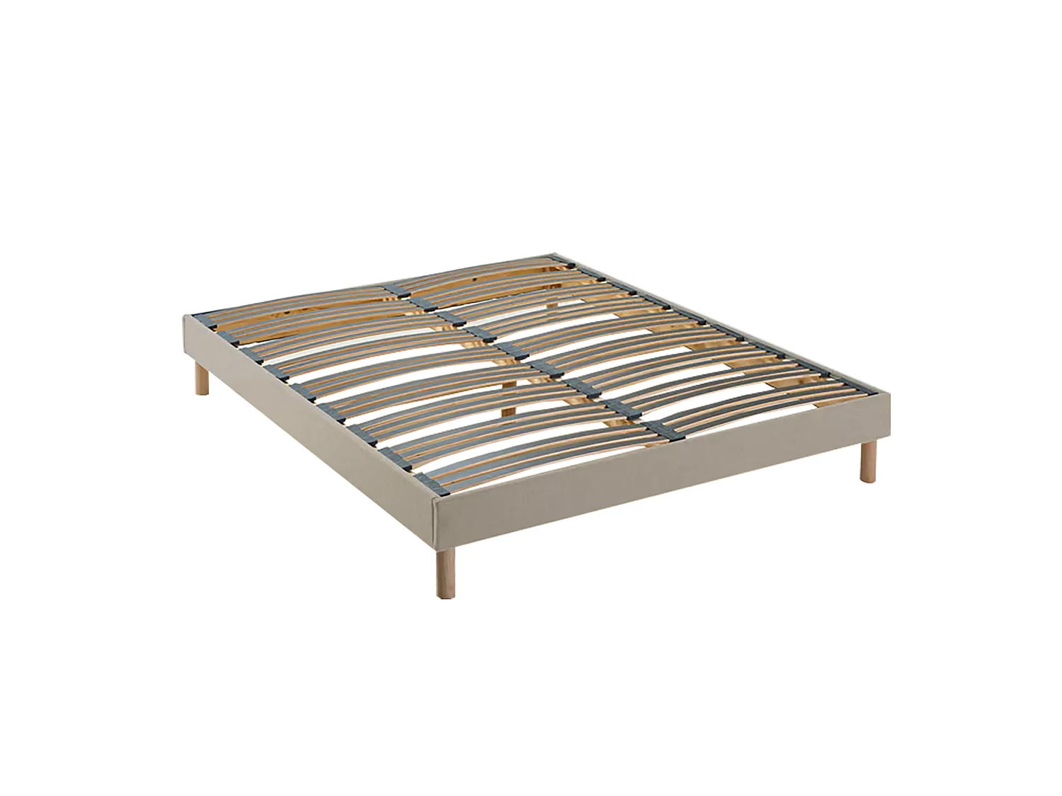 Ensemble matelas mousse 25kg/m3 H16 sommier en kit140x200cm beige