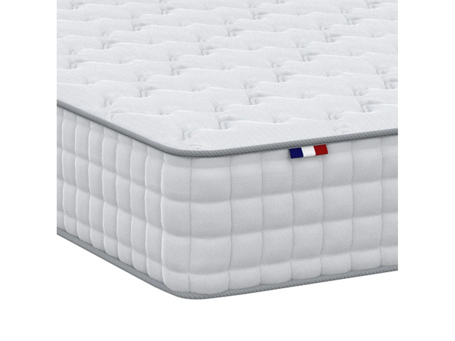 Pack matelas ressorts ASTRE + sommier kit gris + couette et oreillers 160 x 200 cm
